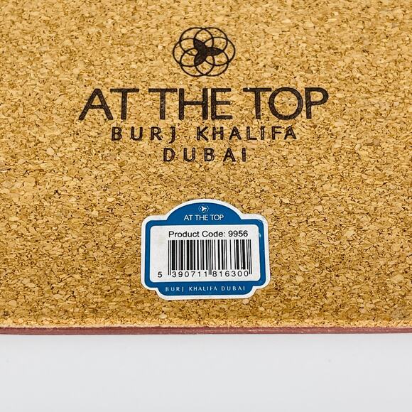 At the Top Burj Khalifa Dubai Fireworks Drink Coasters Cork Bottom Set of 2 GUC - Picture 6 of 6